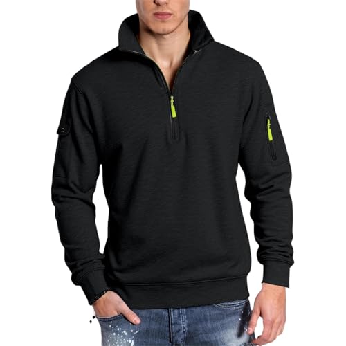 Sweat de travail zippé col V pour homme coupe ample anti-froid