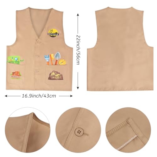 Disfraz infantil dinosaurio 4 piezas con chaleco y gorra miniatura 4