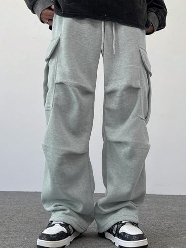 ZAFUL Men's Casual Cargo Pants Hiking Pants Workout Drawstring Jogger Sweatpants Athletic Pants Pocket3