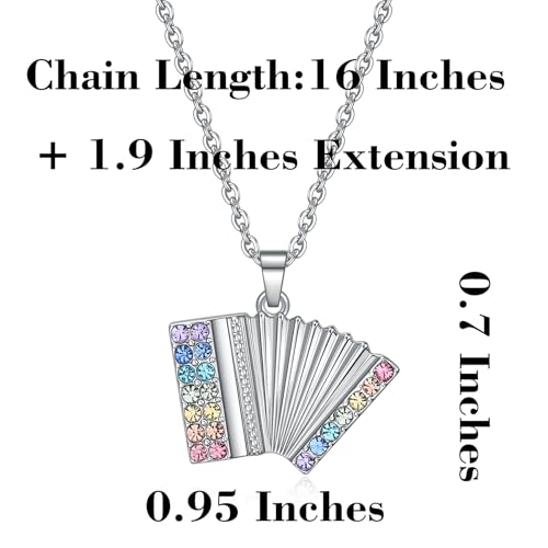 VEEHOO Accordion Necklace,Music Gifts for Accordion Players,Concert Gifts for Music Lover,Accordion Jewelry Accessories Gift by VEEHOO - Used condition - Image 3