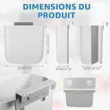 MUYAPAY poubelle suspendue pliable 28 x 16,5 x 29,5 cm blanche photo 2