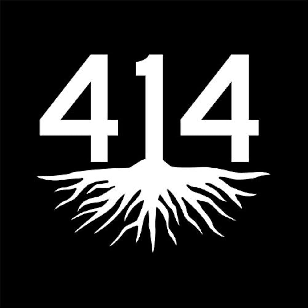 Wisconsin Roots Area Code 414 Vinyl Decal Sticker 2-Pack - White Car Window Bumper Sticker