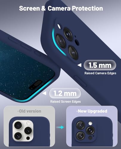 Image of DIZORO Microfiber Square Candy Case Compatible for iPhone 14 PRO, Shockproof Slim Back Cover Gel Rubber Liquid Silicone Case - Blue