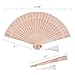 Sepwedd 50 Set Sandalwood Fan Wooden Hand Fan Baby Shower Party Favors with Organza Bags and Tassels Wooden Folding Fan