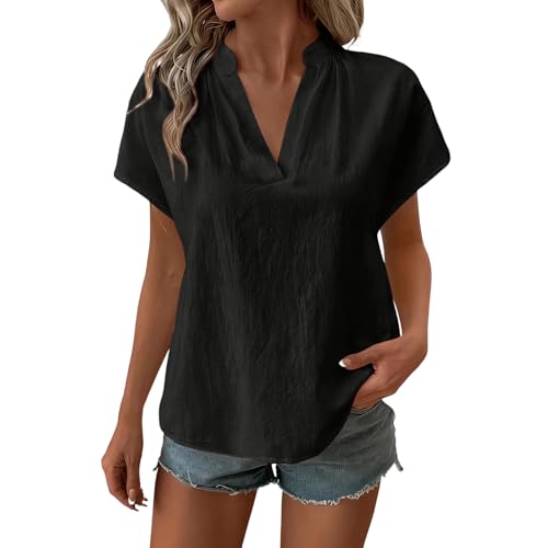 Tee-Shirt Femme Ample pour Masquer les Formes avec Style Col V