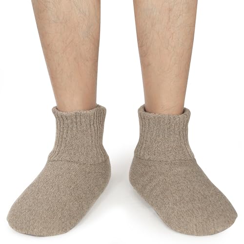 Image of BenSorts Men Fuzzy Slipper Socks with Grippers House Socks Gifts Christmas