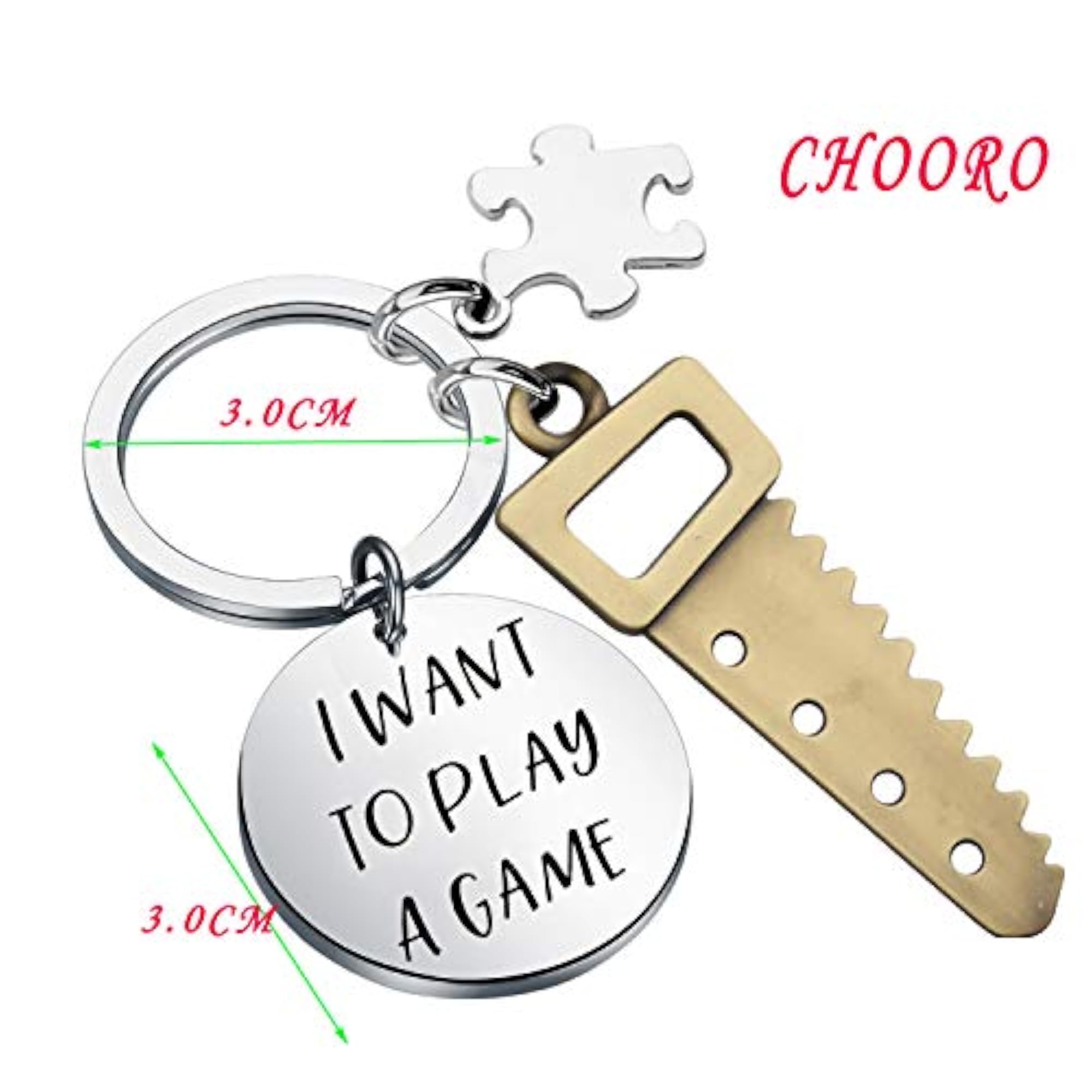 Horror Movie Keyring, I Want To Play A Game Quote
