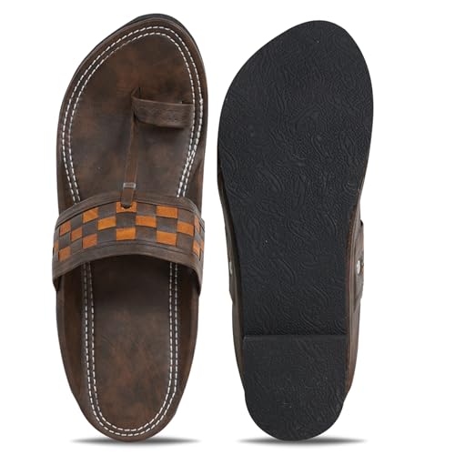 Image of DFR Ethnic Sandals For Boys Men, Comfortable Men's Rajasthani Slipper Chappals