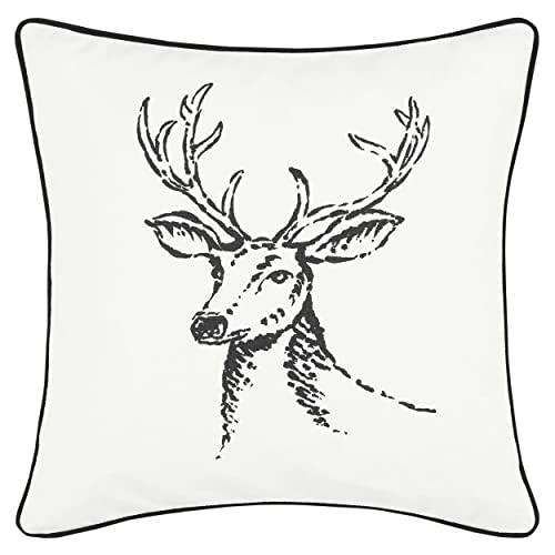 Image of Eddie Bauer - Throw Pillow with Zipper Closure, Perfect Luxurious Bedding Set for Bed or Sofa (Morning Stag Black, 20 inch x 20 inch)