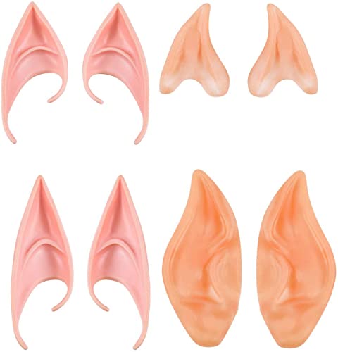 Elfenohren,Latex Elf Ears für Halloween Karneval Fasching Anime Party Cosplay(4 Paare)