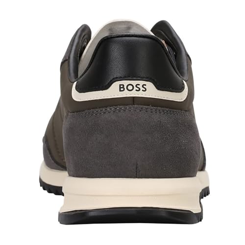Image of BOSS Men's Zayn Low Profile Suede Leather Two Tone Sneaker