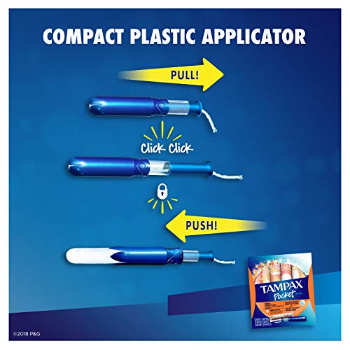 Tampax Pocket Pearl Plastic Tampons, Super Plus Absorbency, Unscented, 32 Count - Pack Of 4 (128 Count Total) (Packaging May Vary) #TOP3