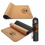 MHW - LIVE WELL Yogamatte aus Kork, natürlich, resistent gegen Schweiß und Gerüche, rutschfeste...