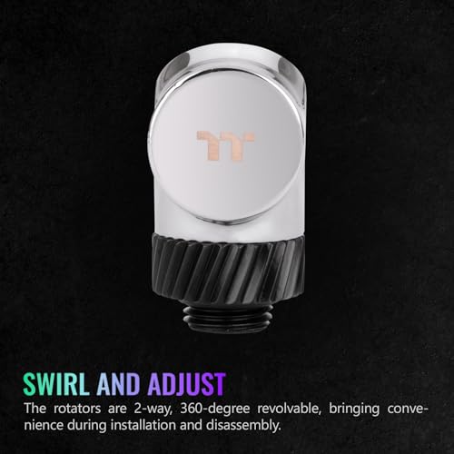 Image of Thermaltake Pacific SF 45 Degree Adapter Silver Black /DIY LCS /Fittings CL-W397-CU00SL-A