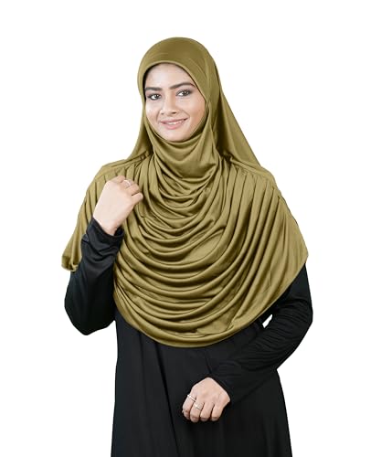 Image of Mehar Hijab Stretchable Frilled Hijab Scarf for Muslim Women | Soft Polyester Stylish Hijab for Women & Teenagers Faeezah Hijab