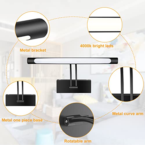 Pesuten Led Picture Light, Dartboard Light Full Metal Display Light With Flexible Light Head, Hardwired Painting Light For Picture Frame, Artwork, Dartboard, Portrait, 4000K, 660Lm #TOP3