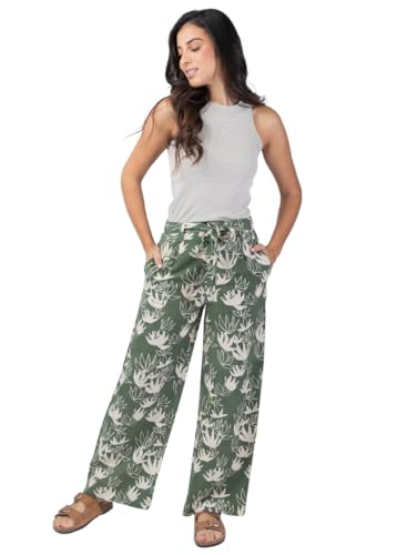 Pantalon jambe large Melody kaki pour affiner la silhouette