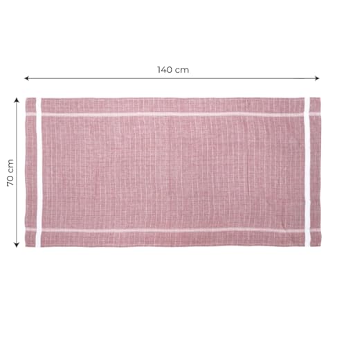 Image of Thirsty Towel by Doctor Towels | 100% Cotton Bath Towel Double Cloth Solid Pack of 1 | Ultra Soft Cotton Towels for Bath Large Size 140 x 70 cm | Quick Dry Towels for Bath Men & Women - Red