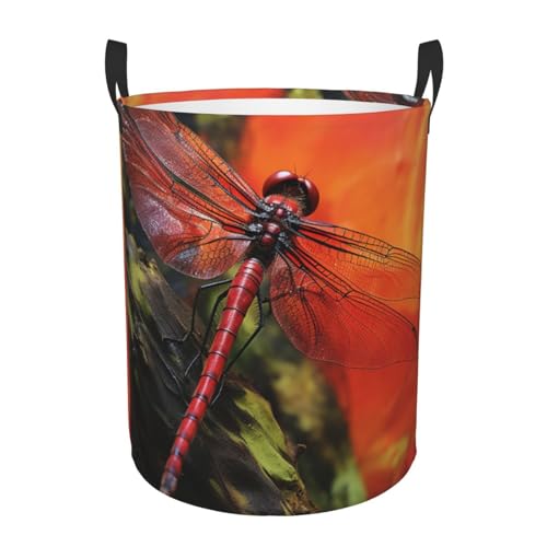 Panier à linge libellule rouge M pliable et imperméable pour rangement - 3