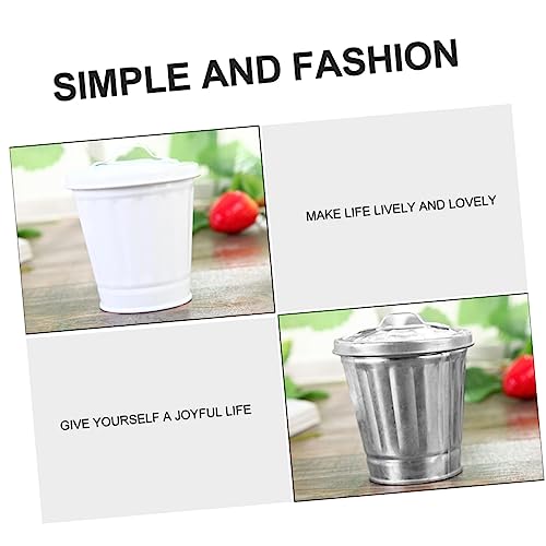 Conjunto de 4 canecas de basura con tapa para hogar y oficina miniatura 3
