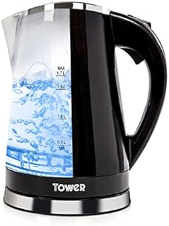 Tower T10012 LED Colour Changing Kettle, 2200W, Black