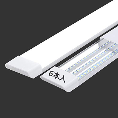 led直管蛍光灯 ledベースライト 器具一体型 40w 120cm 昼光色(6000K)超高輝度LED蛍光灯 天井照明 80W形 3列チップ 3灯相当 学校 倉庫 仕事場 工事用ライト(6本)