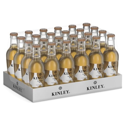 Kinley Ginger Ale, Bevanda allo Zenzero con note di Rosmarino, Adatta alla Mixology, Per Drink Rinfrescanti e dal Sapore Inconfondibile, Bevanda Analcolica - 24 Bottiglie in Vetro da 200 ml