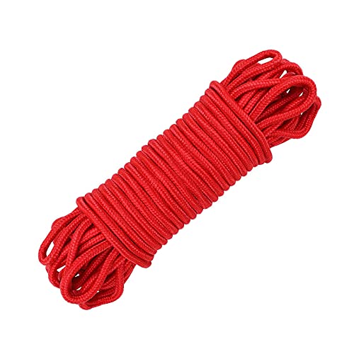 TAHUAON Cuerda de nylon multifuncional de 30 m y cuerdas de cuerda de 6 mm cuerda para acampar jardín Bundling colgante rojo