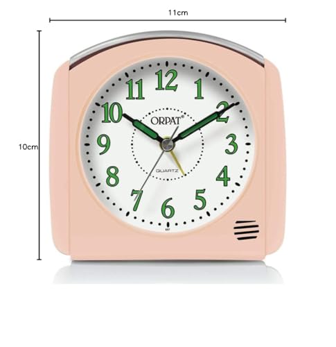 Image of Ajanta Orpat Time Piece Snooze Buzzer Alarm Clock with Light Function (Plastic 105X100X50mm) (L.Pink)
