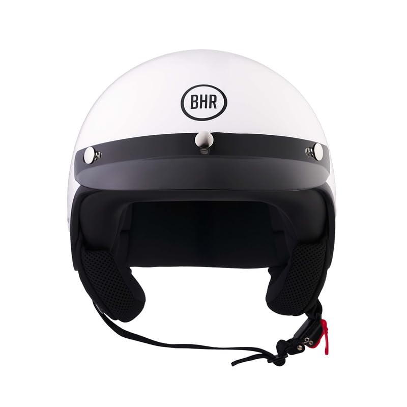 BHR Helm Demi-Jet 839 - Helm Scooter ECE 22.06 Zulassung mit Front- und Micrometrischer Auslösung - Weiß M