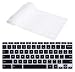 CaseBuy Semi-Transparent Keyboard Silicon Protector Skin Cover(Set of 2) for 14" HP Chromebook 14 14-inch Google Chromebook US Version (Black+Clear)