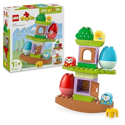 LEGO Duplo Arbre Qui se Balance et s’Empile - Jouet Interactif pour Bébé dès 1 an - Jeu de Construction Développant la Motricité Fine - 2 Figurines d oiseaux - Cadeau pour Fille ou Garçon 10440