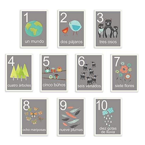 Cartes de comptage espagnol 20,3x25,4 cm impression murale éducation nature