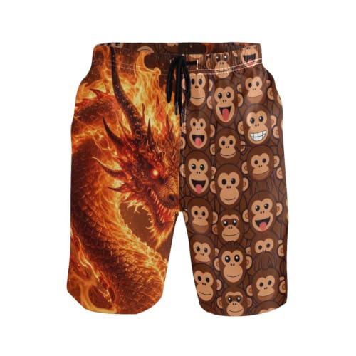 Short de piscine pour homme imprimé visage de singe original
