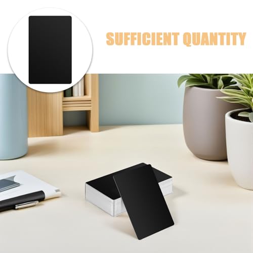 Vaguelly 200pcs Black Metal Sublimation Blank Name Plate for Laser Business Card Calibration, Lightweight Metal Engraving Blanks 3.39x2.13 Inch for Customer DIY Cards and Office Use - Image 5