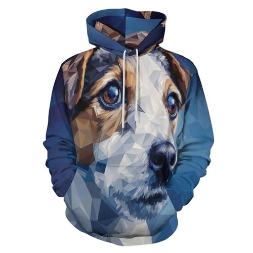 Sweat imprimé 3D motif Jack Russell Terrier pull original à offrir pour homme et femme
