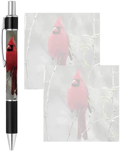 Miniatura 2 de Set de regalo de bolígrafo y notas adhesivas, diseño temático de aves de vida silvestre, notas de papel, suministros escolares de negocios para