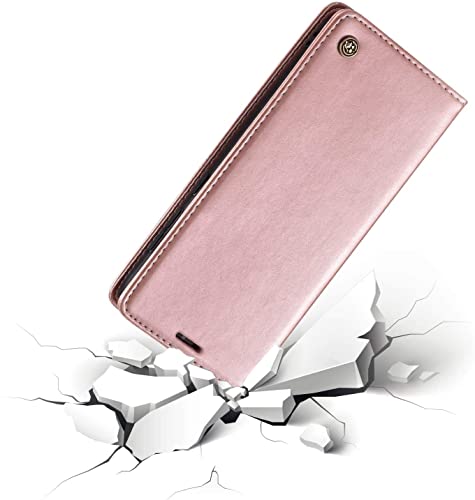 Image of ClickCase for vivo Y27 Sheepskin Series Faux Soft Leather Wallet Flip Case Kick Stand with Magnetic Closure Lightweight Slim Flip Cover for vivo Y27 (Rose Gold)