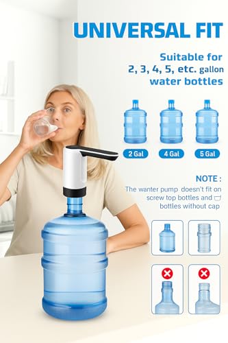 Image of IONIX Electric Water Dispenser Pump for 20 Litre Bottle | USB Rechargeable Portable Water Pump for Home, Office, Camping | Automatic Bottle Pump with Removable Spout