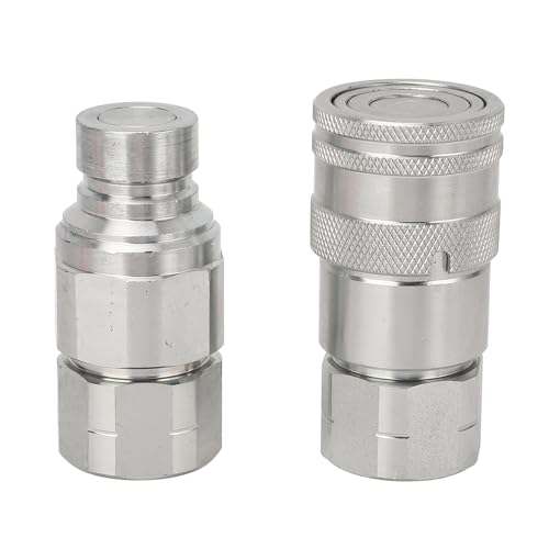 1/2 NPT Hydraulic Coupling, Skip Steer Loader Attachment, Flat Face Quick Connect Fittings