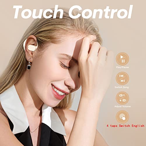 Over Ear Open Ear Earbuds Wrap Around With Ear Hook Wireless Bluetooth Bone Conduction Headphones Out Of Ear Running Earbuds With Earhooks Sport Workout Earclip Wireless Bluetooth #TOP4