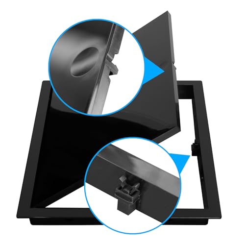 SYSTERM Premium Revisionsklappe mit Flachfront, Revisionstür Serviceklappe zur Inspektion und Abdeckung, Zum Öffnen drücken – Schlosstyp, Größe wählbar (Schwarz, 15x20)
