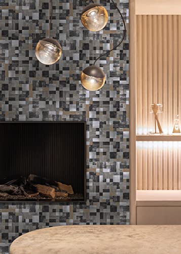 Kasaro 10-Piece Peel And Stick Backsplash Tiles, Mosaic Decorative Self-Adhesive Wall Tile Stickers For Kitchen, (Black, Square) #TOP4