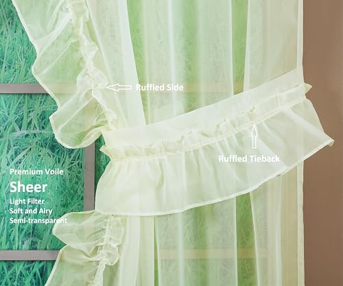 Image of Today's Curtain, Emelia Priscilla Sheer Pair 60 inch W x 84 inch L, Ecru, 5-Piece-Set