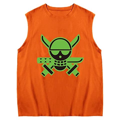 Sybnwnwm Anime Skull Print Tank Top Cover