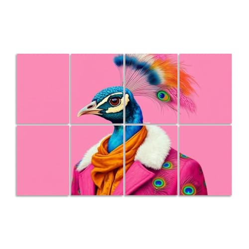 Paneles acústicos artísticos 8 piezas color rosa absorbentes de sonido 48"x32" miniatura 1