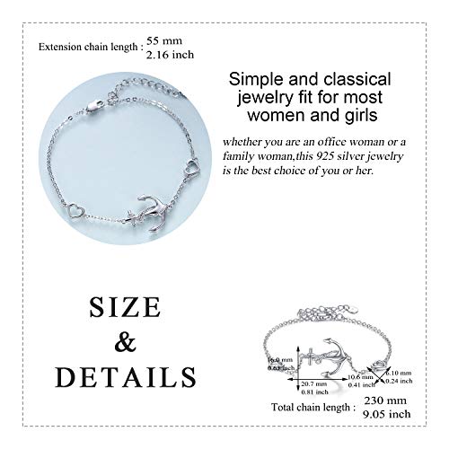 Horse/Clover/Anchor/Penguin/Sea Turtle/Infinity/Starfish/Cross/Daisy/Mermaid/Ladybug/Axolotl Bracelets for Women Sterling Silver Jewelry Adjustable Chain Bracelet Jewelry Gifts for Women4
