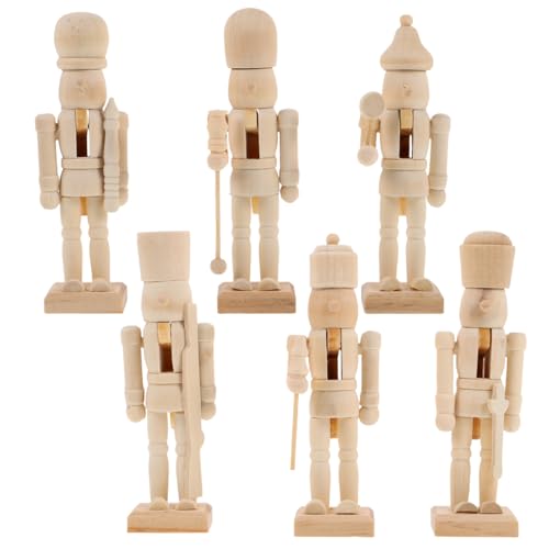 Gatuida Nussknacker Figur zum Bemalen: 6 Stück Nussknacker...