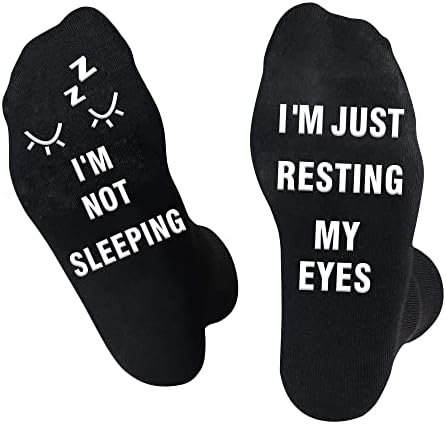 AGRIMONY Funny Socks for Men Women Teenage Boys - Do Not Disturb I'm Novelty Funky Fun Crazy Crew Cotton Socks Gifts Christmas Stocking