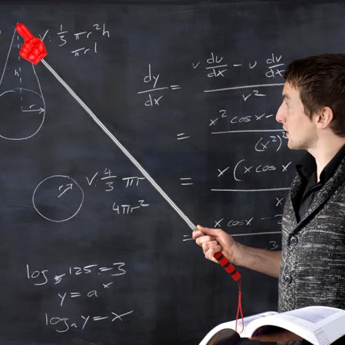 Image of 2Pcs Extendable Pointer Finger Stick, 37 Inch Extra Long Telescopic Teachers Pointer for Classroom, School Presentation, Whiteboard, Blackboard, Classroom Supplies (Red + Yellow)